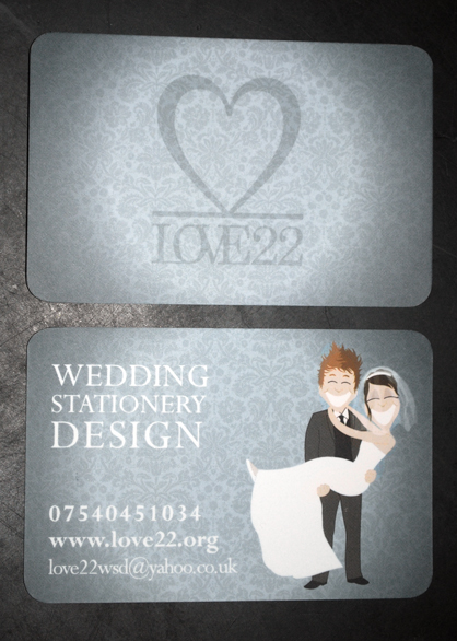 New business card for Love22 wedding stationery